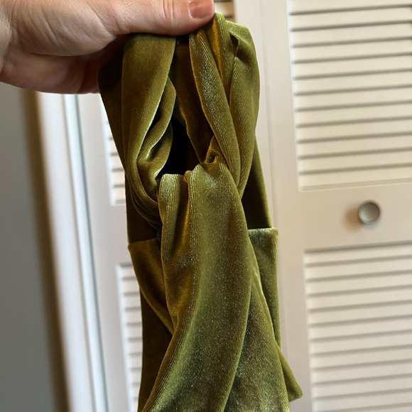 “I’m with the band” Velvet Headband Set in Green, Red, and Gray - Picture 2 of 5